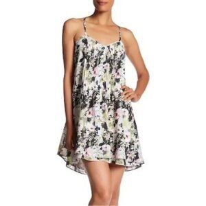 Sanctuary S Floral Tank Slip Dress V Neck Pintuck Smocked SPRING FLING Tiered